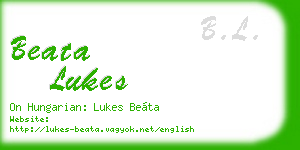 beata lukes business card